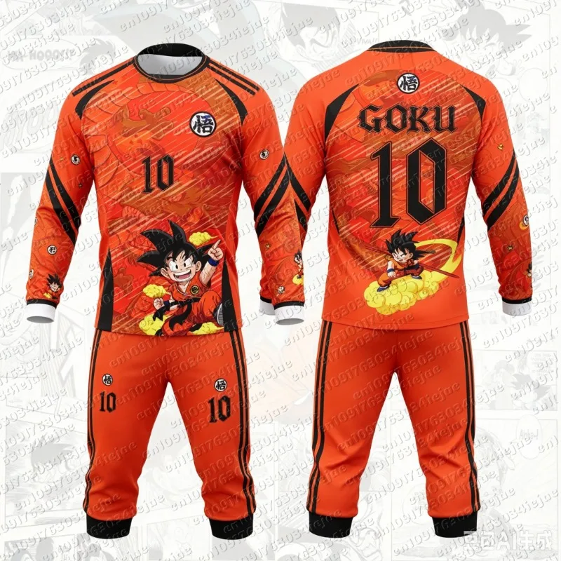 2026 Hot Selling Japanese Anime Dragon Ball Adult Kid Men's and Women's Football Shirts Wukong Anime Sports 3D T-shirts Suit