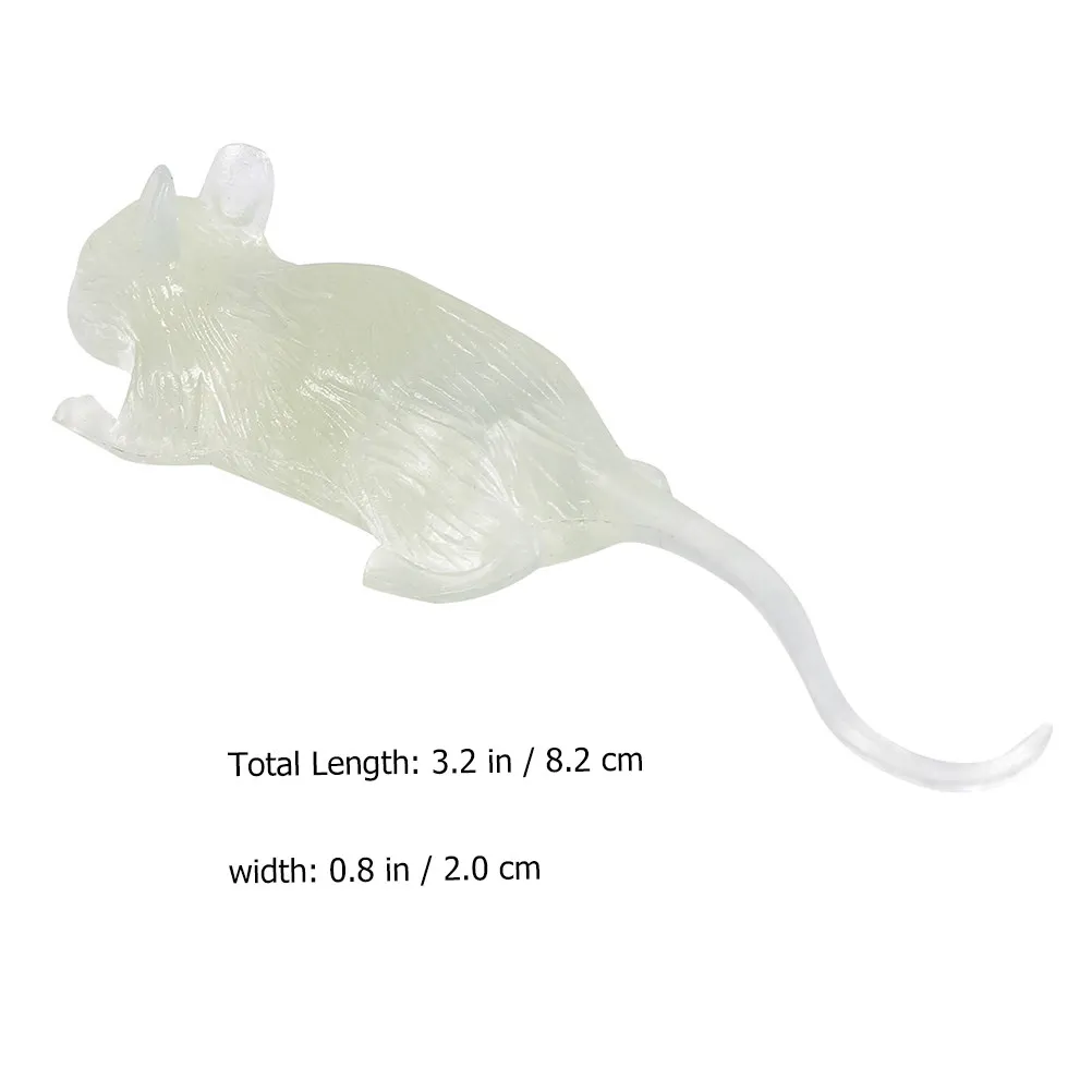 20 Stück Maus, die im Dunkeln leuchtet, Kunststoffspielzeug, Halloween-Streich, kleine Dekoration, Mini