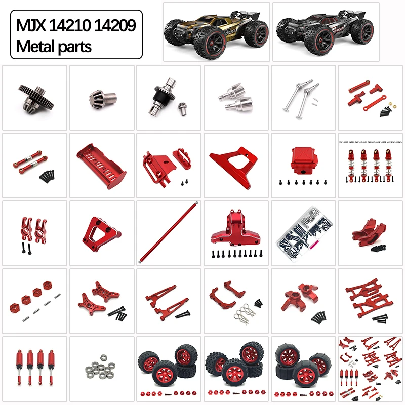 MJX Hyper Go 14210 14209 1/14 Upgrade-Komponenten: Metall-Antriebswelle, Getriebe, Differential, Arm, Spurstange, Stoßdämpfer-Teile