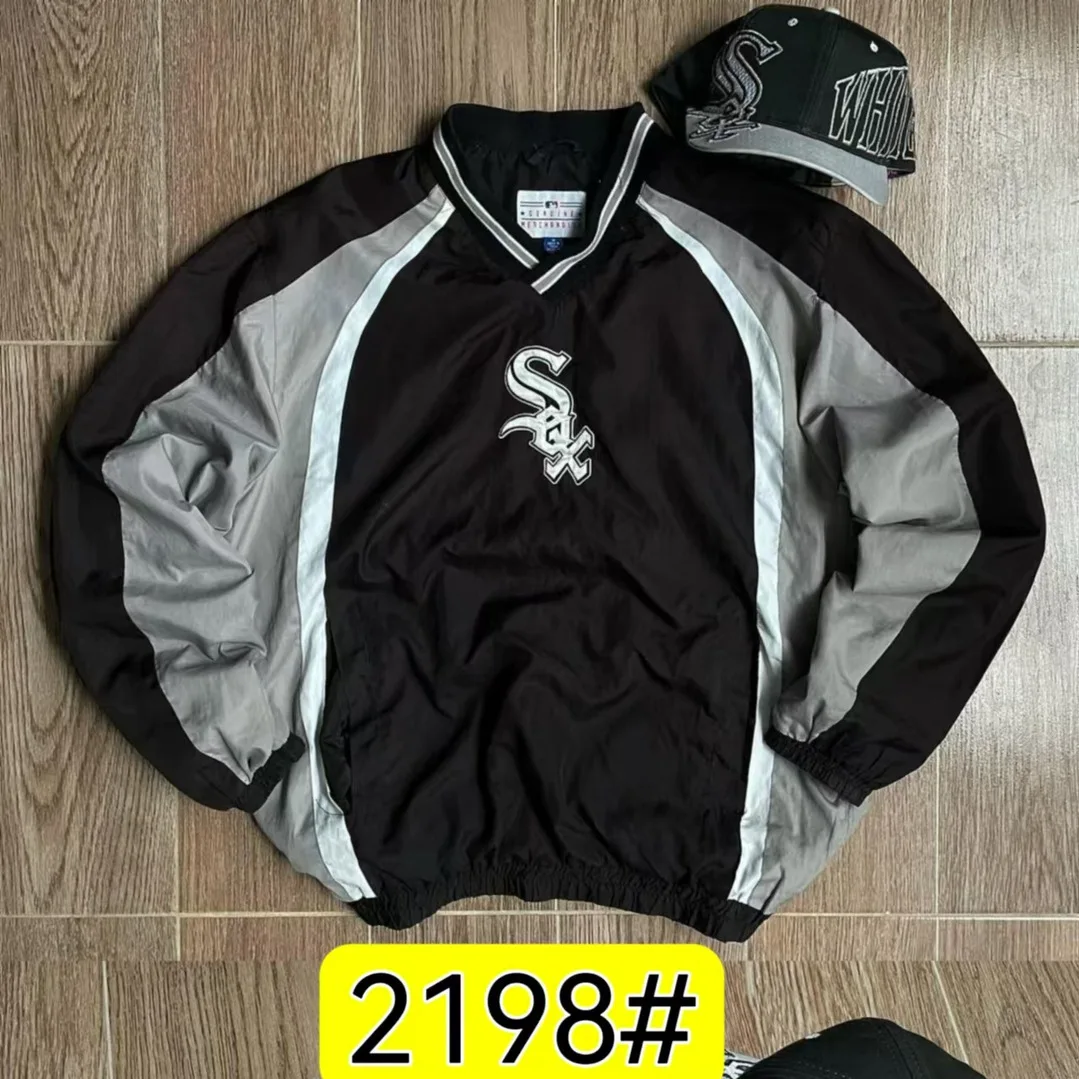 

American Retro Y2K Color Blo V-ne Men's Spring Autumn Street Sle Sport Jaet Coat ort Length Seven Sve Long