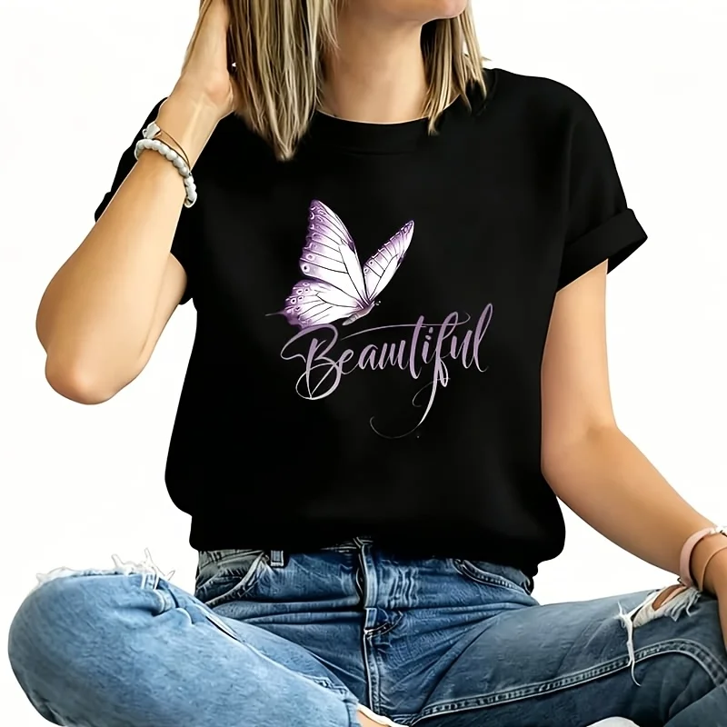 Inspirational Butterfly Women's Plus Size T-Shirt 100% Cotton 220g