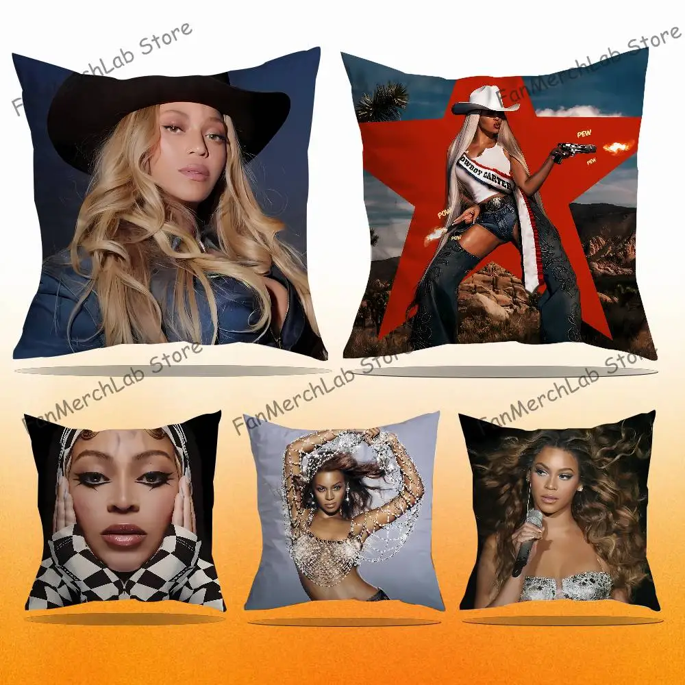 

B-Beyonce COWBOY CARTER Pillow Case Plush Fabric Soft Pillowcase Double Sided Print Sofa Cushion Cover Throw