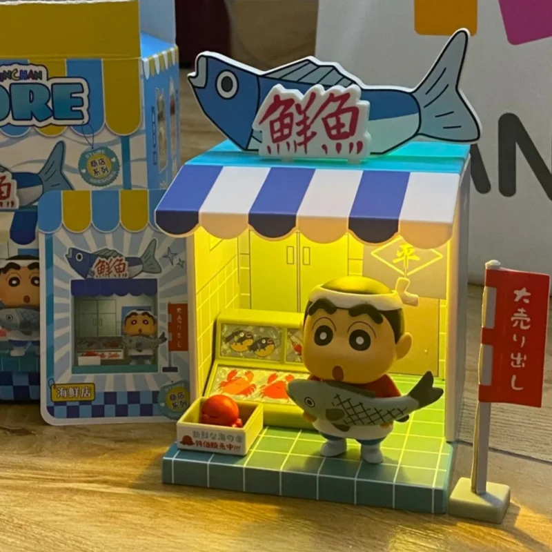 

Original Blind Box Shop Street Series Mysterious Box Figurine Fun Glowing Scene Decoration Toy Birthday/Christmas Surprise Gift