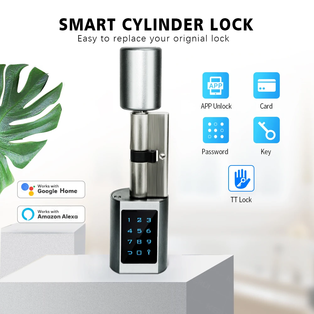 TTLock  NEW Model  APP Wifi Lock Digital Code RFID Card Bluetooh Remote Control  Cylinder Smart Door Lock Home Apartments Airbnb