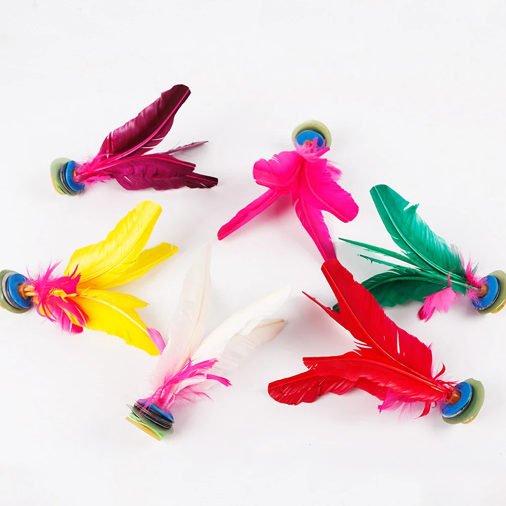 

6 Pcs Flower Shuttlecock Student Chinese Kicking Goose Shuttlecocks Toy