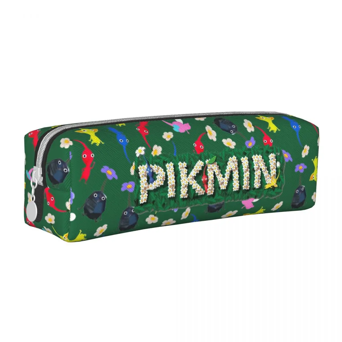 cute pikmin logo pencil case pencil pouch pen box para estudante grande bolsa de armazenamento material escolar papelaria presentes 01