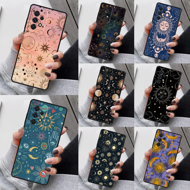 Fortune Telling Moon Stars Hands Phone Case For Samsung Galaxy S25 S23 S30 S8 S21 S20 FE S24 S22 Note 10 20 Plus lite Ultra