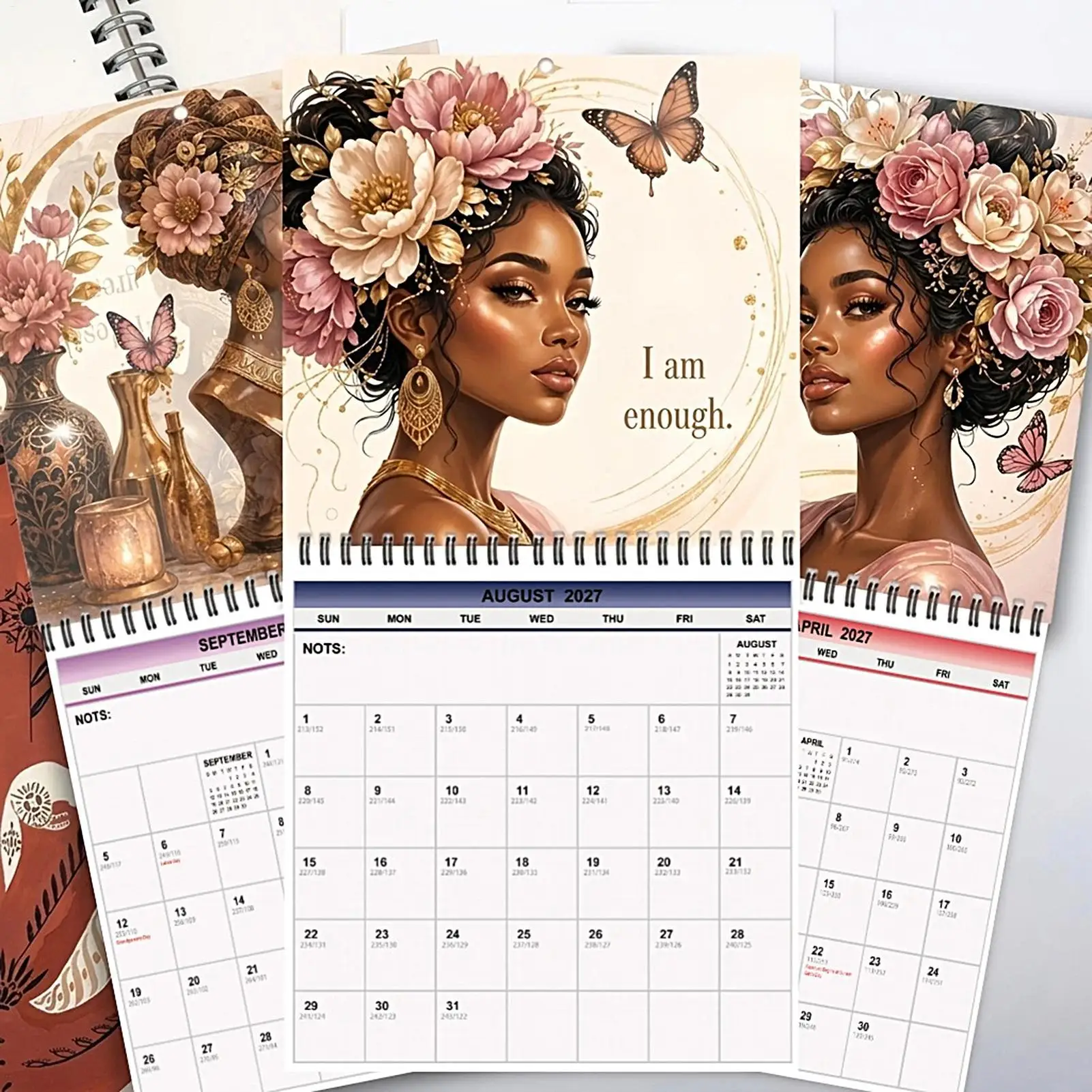 2027 Calendar Monthly Weekly Daily Thick Paper Decorative 2027 Wall Planners 12 Month For Appointment Schedule Time Management