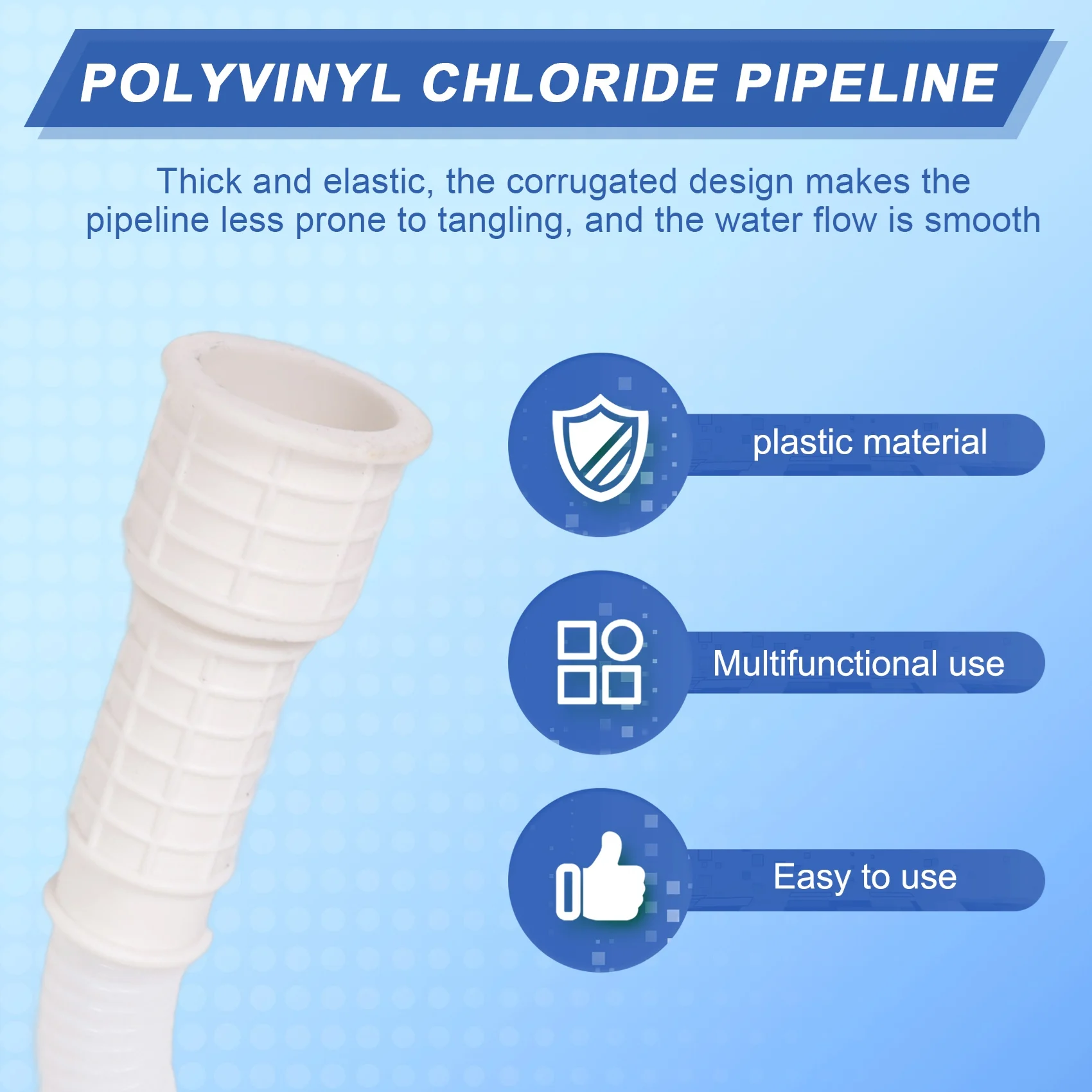 

Dehumidifier Drain Hose, 13Ft Flexible Drain Hose With Cuttable Rubber Adapter And Connect Clamp, Hose Replacement