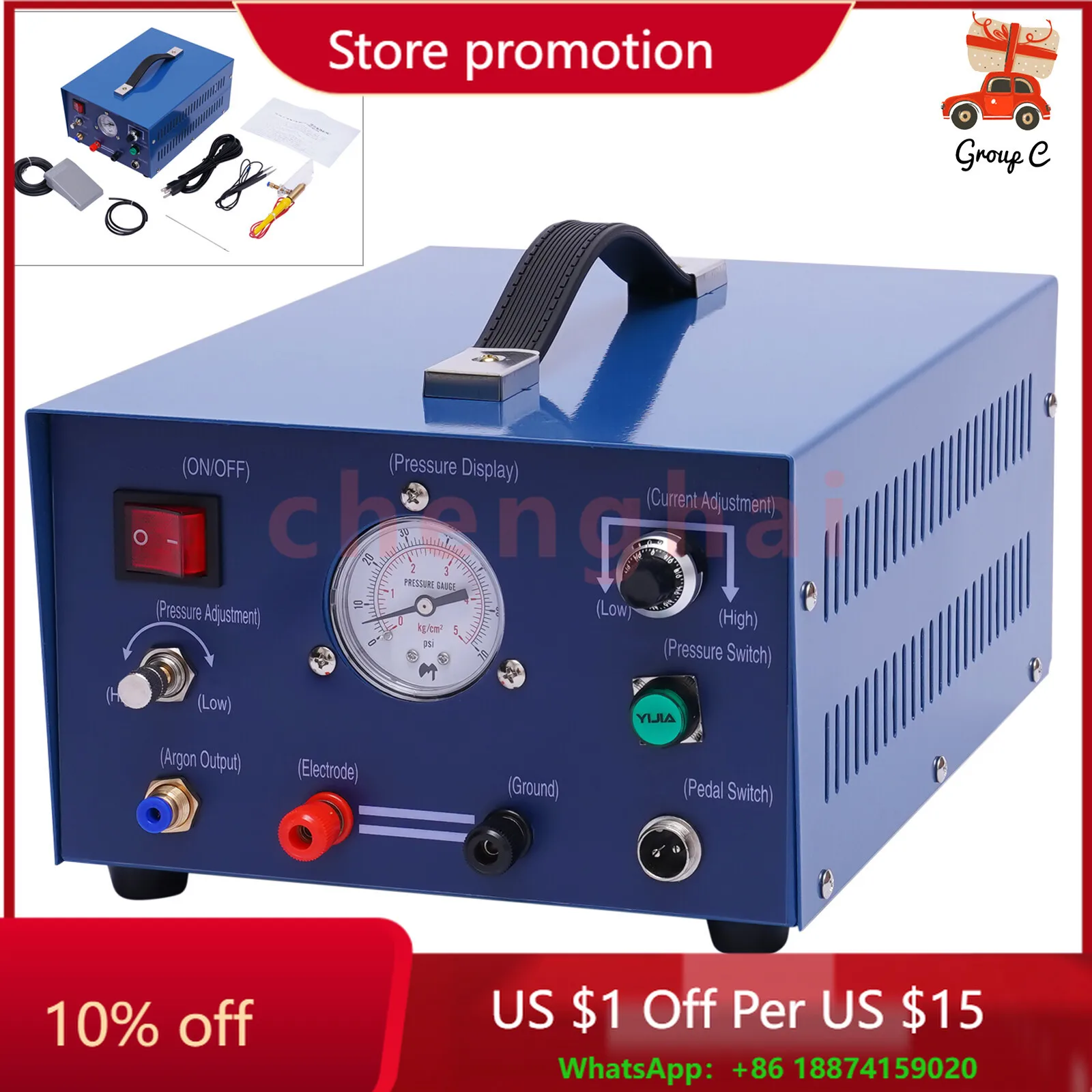 

Electric Jewelry Laser Welding Machine Pulse Spark Argon Spot Welder Gold Tools