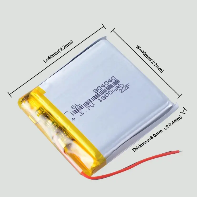 Variety Plugs 1800mAh 3.7V 804040 Rechargeable Lithium Polymer Lipo Battery for GPS Navigator MP5 Bluetooth Speaker Power