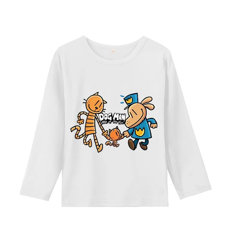 犬男長袖スウェットシャツ漫画プリントアウトドアウェアトップス Tシャツかわいい女の子男の子服薄い O ネック衣装服ギフト