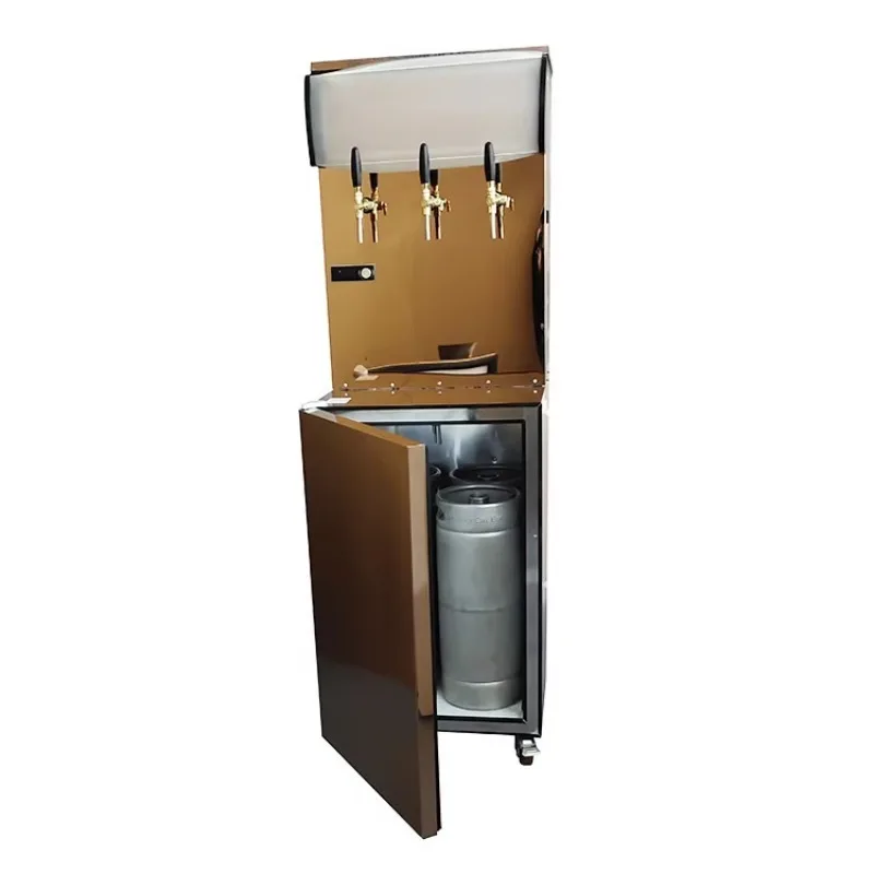 

Standing Beer Cooler Ice Bank Cold Beer Kegerator Dispenser for Bar - Commercial Grade Beverage Chiller with Taps