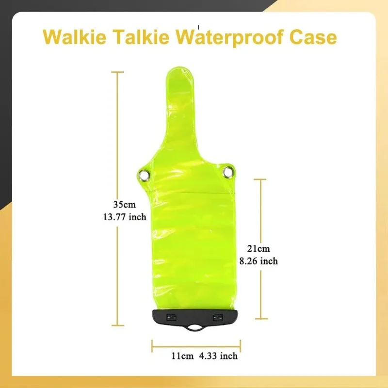 حقيبة عالمية مقاومة للماء باللون الأخضر الفلوريسنت لأجهزة الاتصال اللاسلكي (مصنوعة IP67)