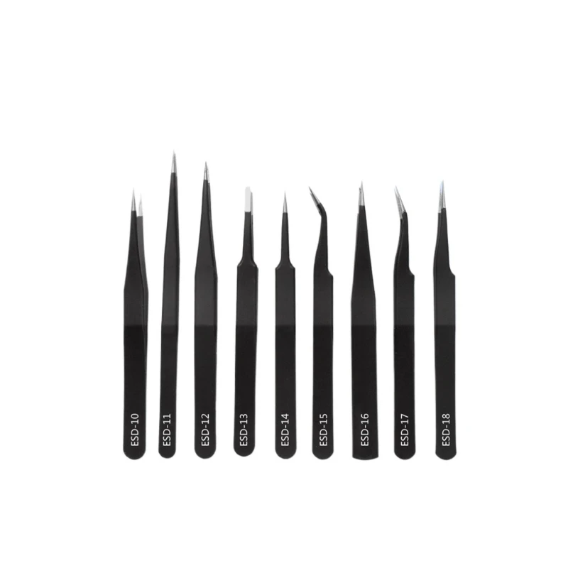 الملقط الفولاذ المقاوم للصدأ اليدوية DIY بها بنفسك أشار الفم كليب الجفن ملصقات الأظافر الفن اليد خيمة كاذبة ملاقط رمش مكافحة ساكنة #5