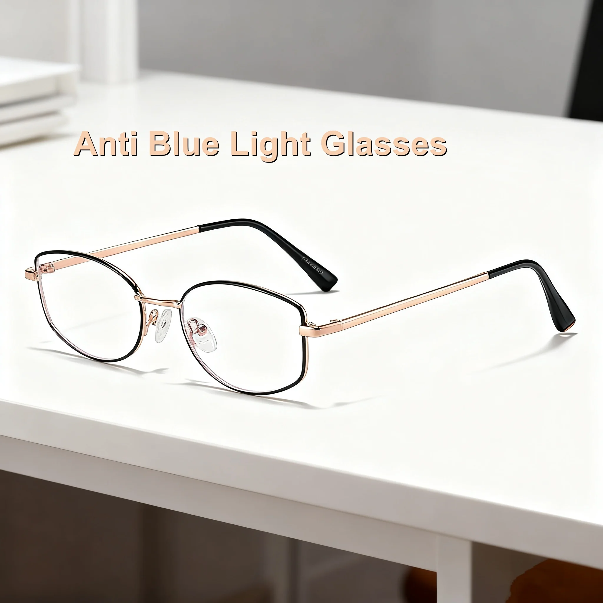 

New Fashion HD Metal Frame Artistic Women's Flat Light Glasses Ultra Light Neutral High Quality Luxury Anti Blue Light Glasses