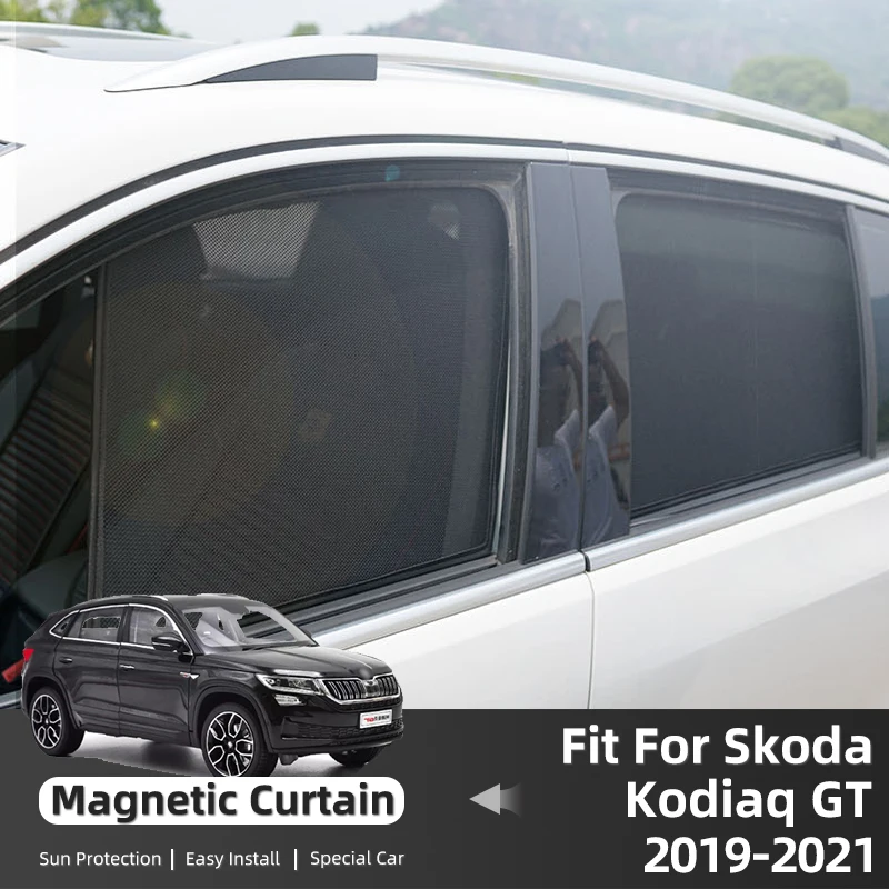 

For Skoda Kodiaq GT 2019 2020 2021 2022 2023 Magnetic Car Sunshade Front Windshield Curtain Rear Side Window Sun Shade Shield