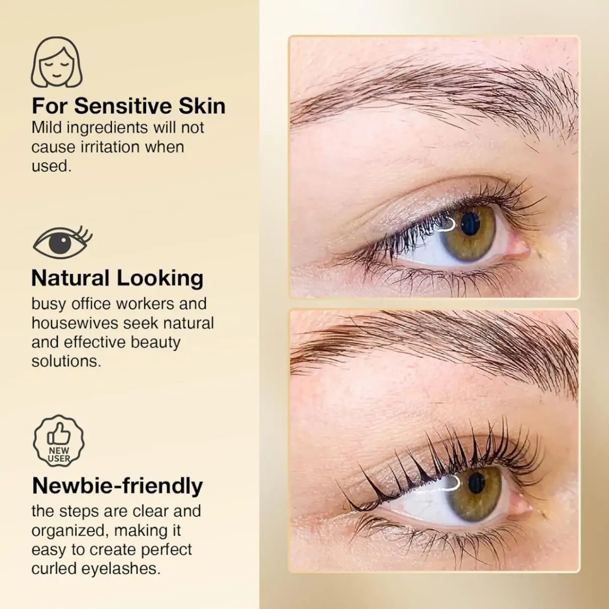 Gollee 2-in-1-Wimpernlift-Set, Augenbrauen-Laminierungsset, verbesserte Version, Kleber, semi-permanentes Dauerwellen-Set in Salonqualität, einfach zu Hause zu verwenden