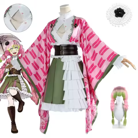 Anime New Fashion Kanroji Mitsuri Cosplay Costume Pink anniversary Dress Outfits Halloween Carnival Party Disguise Women Suits