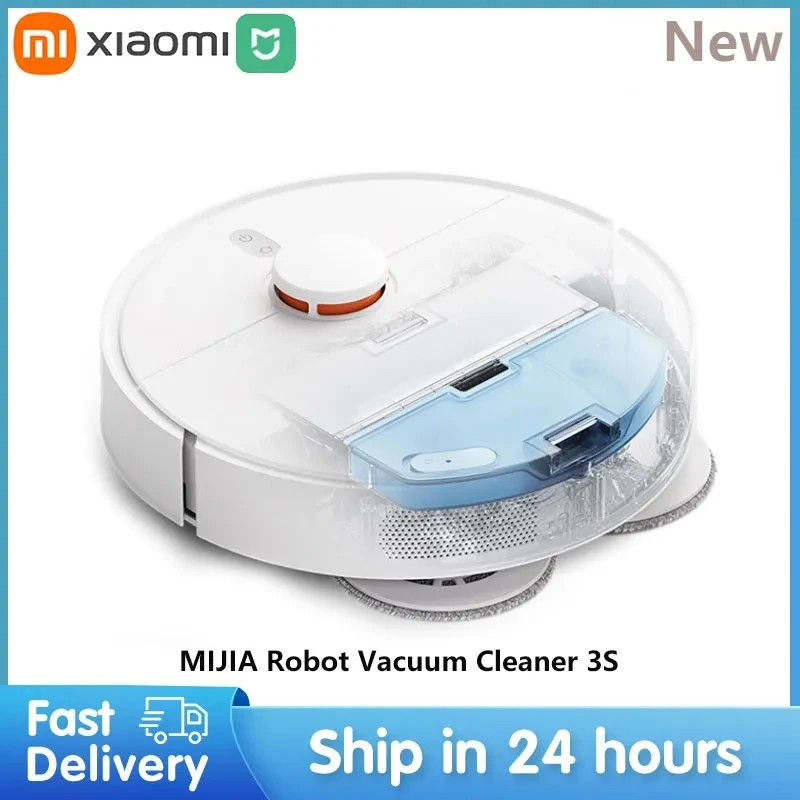 

XIAOMI MIJIA 3S Robot Vacuum Cleaner Mop For Home Sweeping Dust Cleaner 4000PA Cyclone Suction Wireless Cleaner