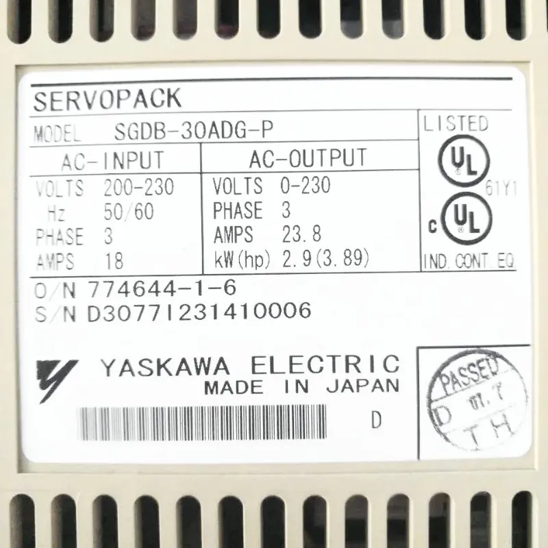

Новый сервопривод Yaskawa SGDB-30ADG-P в коробке, гарантия 1 год