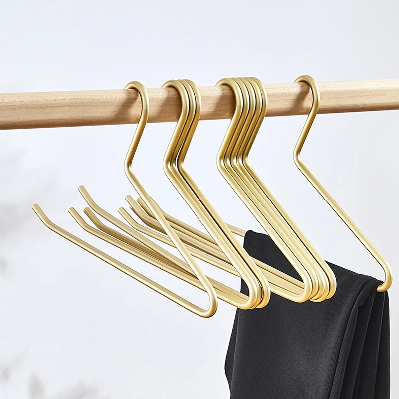 5pcs Open Ended Pant Hangers Non-Slip Metal Shirt Trouser Hook Hanger Coat Clothes Rack Storage Space Saver Wardrobe Organizer