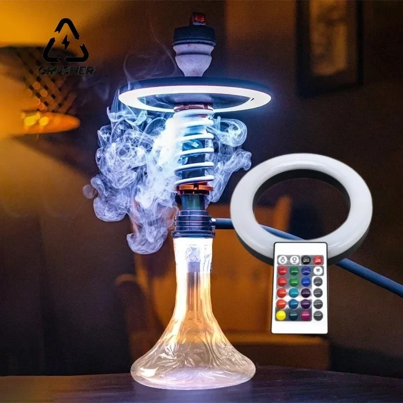 Dazzling Cool Hookah Light Colorful LED Show Ring Lamp Magnet Adsorption with Remote Control Chicha Cachimba Shisha Accessories