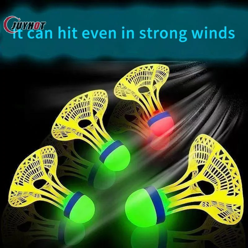 Durable Windproof Nylon Badminton Shuttlecocks 3/10Pcs Luminous Glow for Night Outdoor Lawn Yard Games