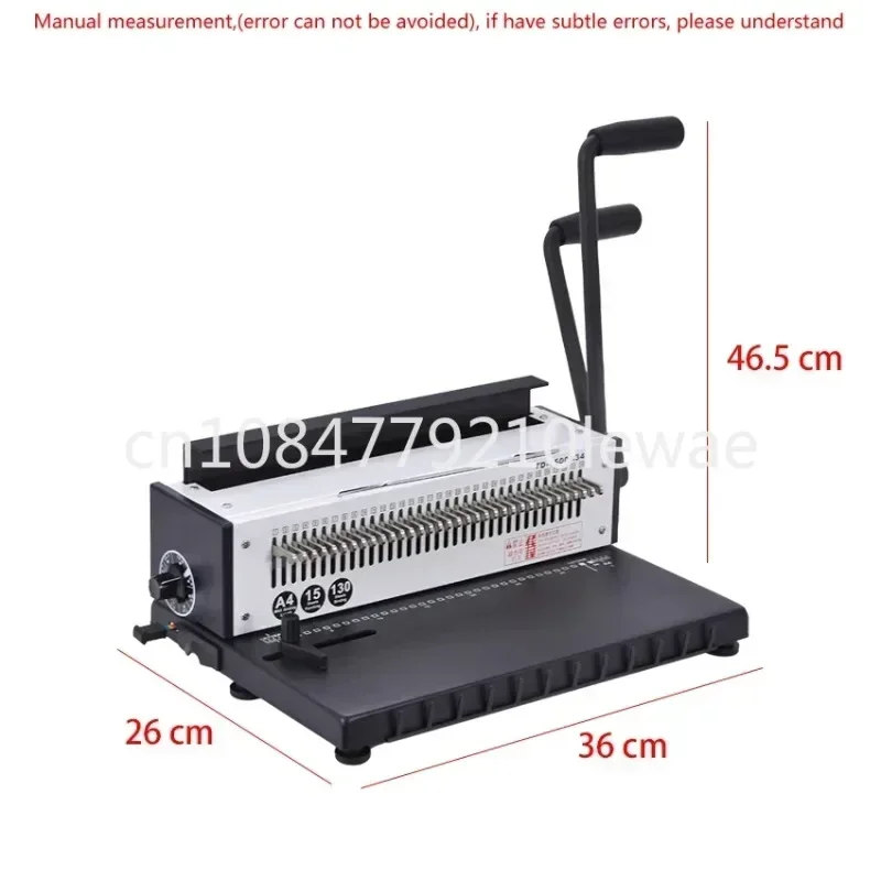 Manual Spiral Wire Binding Machine Metal 34 Punching Hole Square 4*4mm Photo Album A4 Paper Binder Puncher Machine TD-1500B34