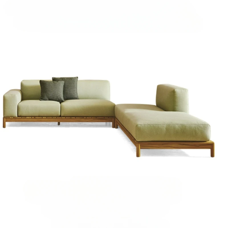 Teak Sofa Courtyard Waterproof and Sunscreen Outdoor B&B Hotel Living Room Furniture Solid Wood Sofa