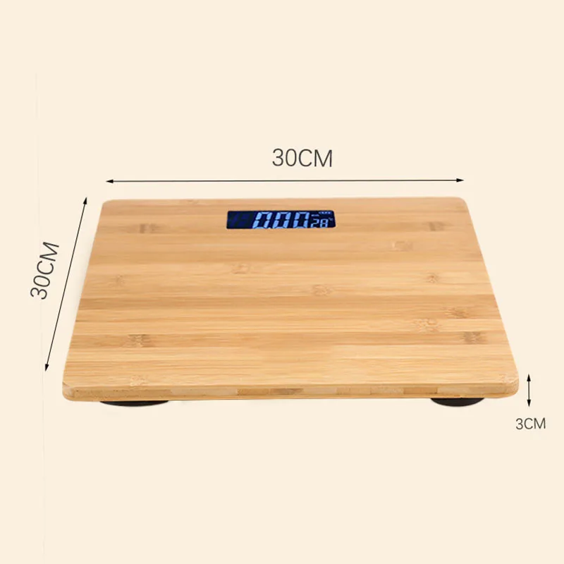 Wood Bathroom Scale Smart Body Fat Scale with 60 Inch Soft Measuring Tape LED Digital Weight Scale USB Charging Household Scale