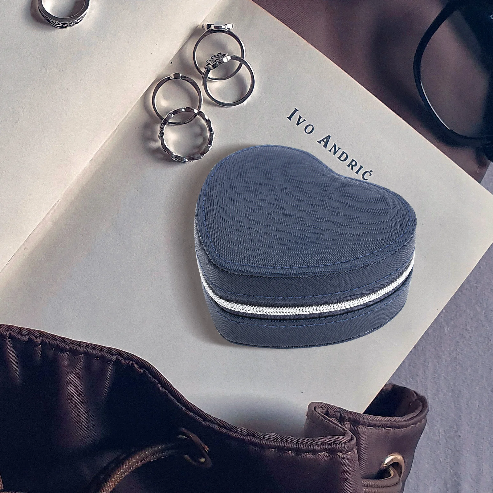 

Jewelry Storage Box for Women Small Earring Case Portable Jewelry Holder Organizer Travel Ear Studs Storage Case Display Gift