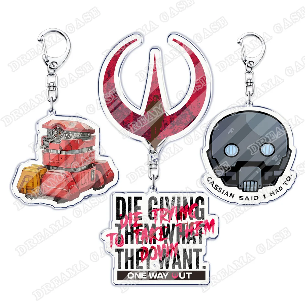 Popular programa de tv cassian nave espacial chaveiros para acessórios saco rogue uma guerras robô chaveiro anel jóias fãs presentes chaveiros
