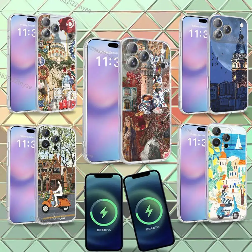 

Turkey Istanbul Scenery Phone Case For iPhone 16,14,11,17,13,15,12,Air,Plus,Pro,Max,E,Mini Frosted for MagSafe Magnetic