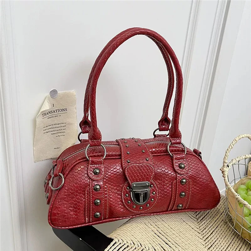 sacs-vintage-pour-femmes-sacs-a-main-et-pochettes-de-luxe-de-createurs-nouveaute-2026-en-pu-decores-de-rivets-et-d'une-boucle-petit-sac-a-main-avec-poignee-superieure-et-bandouliere-haute qualite