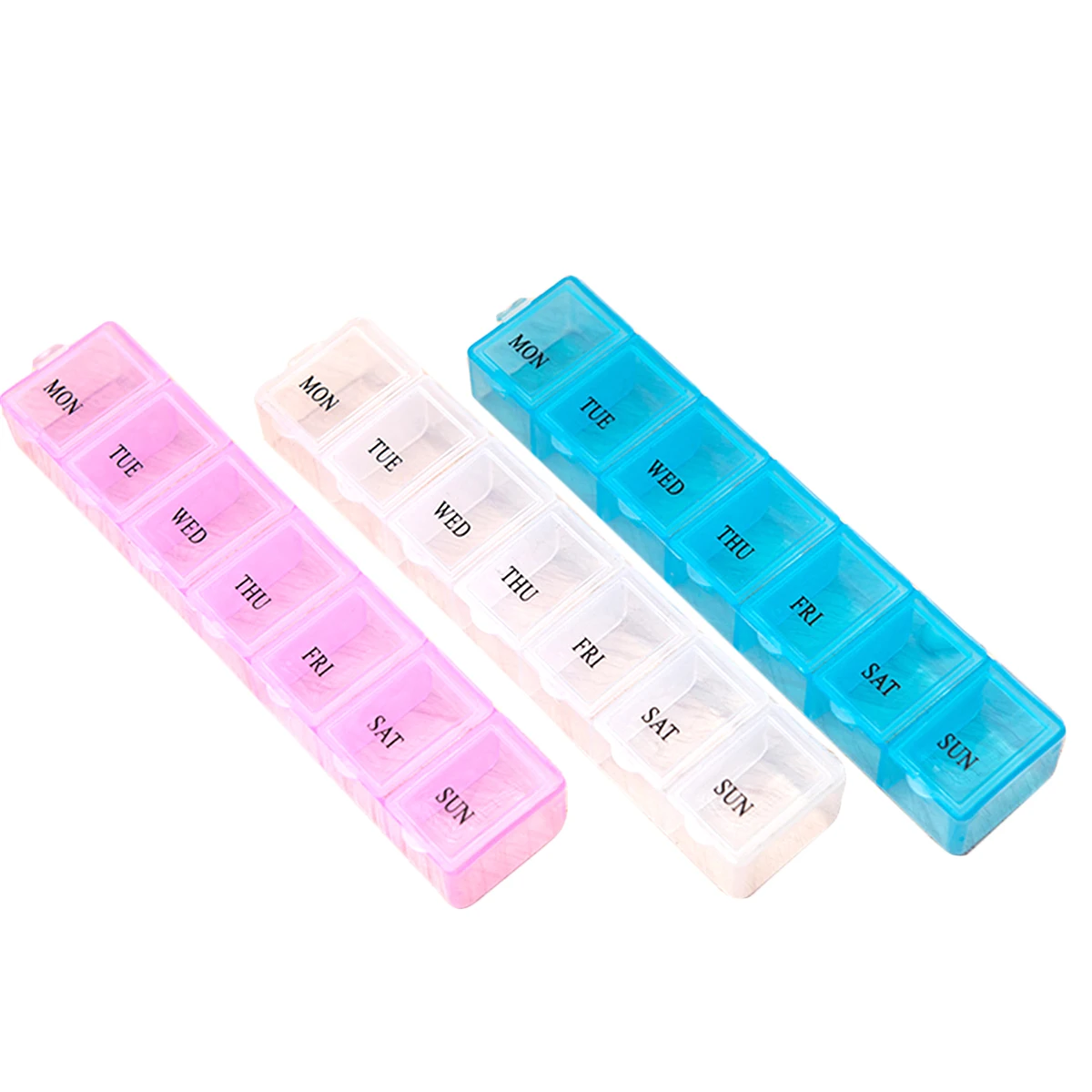 

7 Slots Portable Pill Box Translucent Waterproof Plastic Medicine Organizer Weekly Tablet Storage Container For Vitamins