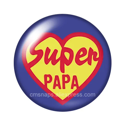 J\'aime maman Super papa Love Mom Dad 10 pezzi 12mm/18mm/20mm/25mm Round photo glass cabochon demo flat back Making risultati