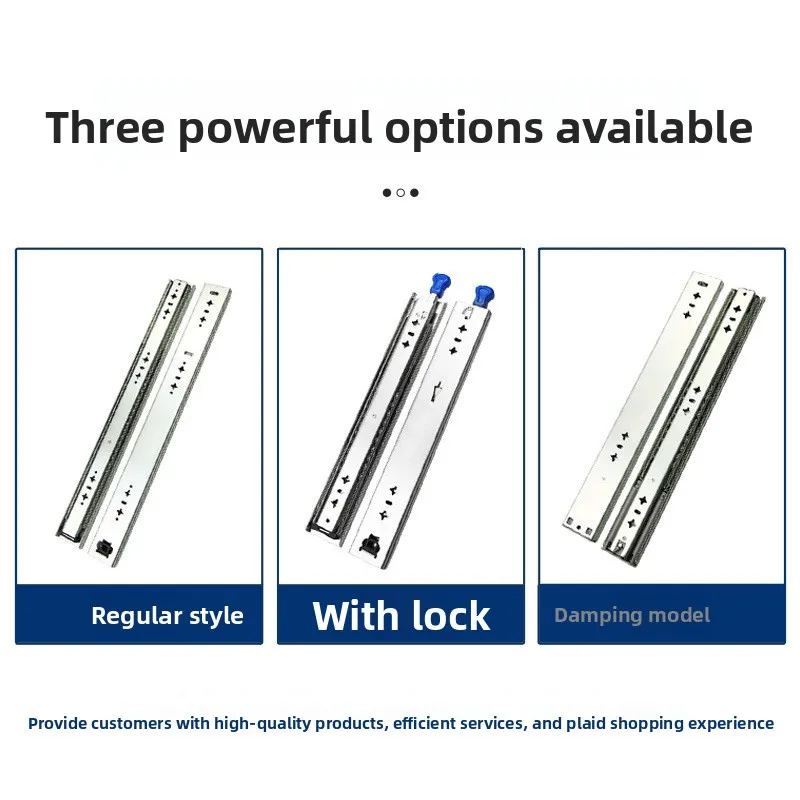 Mm Wide Heavy Duty Three-Section Drawer Slides Locking Or Soft Close Options Steel Industrial Cabinet Rails Lengths Equipment