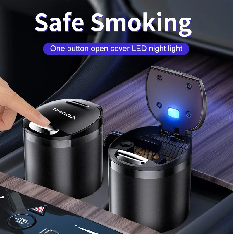 Multifunctional Car Aashtray With LED light For Omoda 5 C5 FX 7 8 Pro Plus 7 EV PRO PHEV FX Portable Car Alloy Ashtray Cup 2