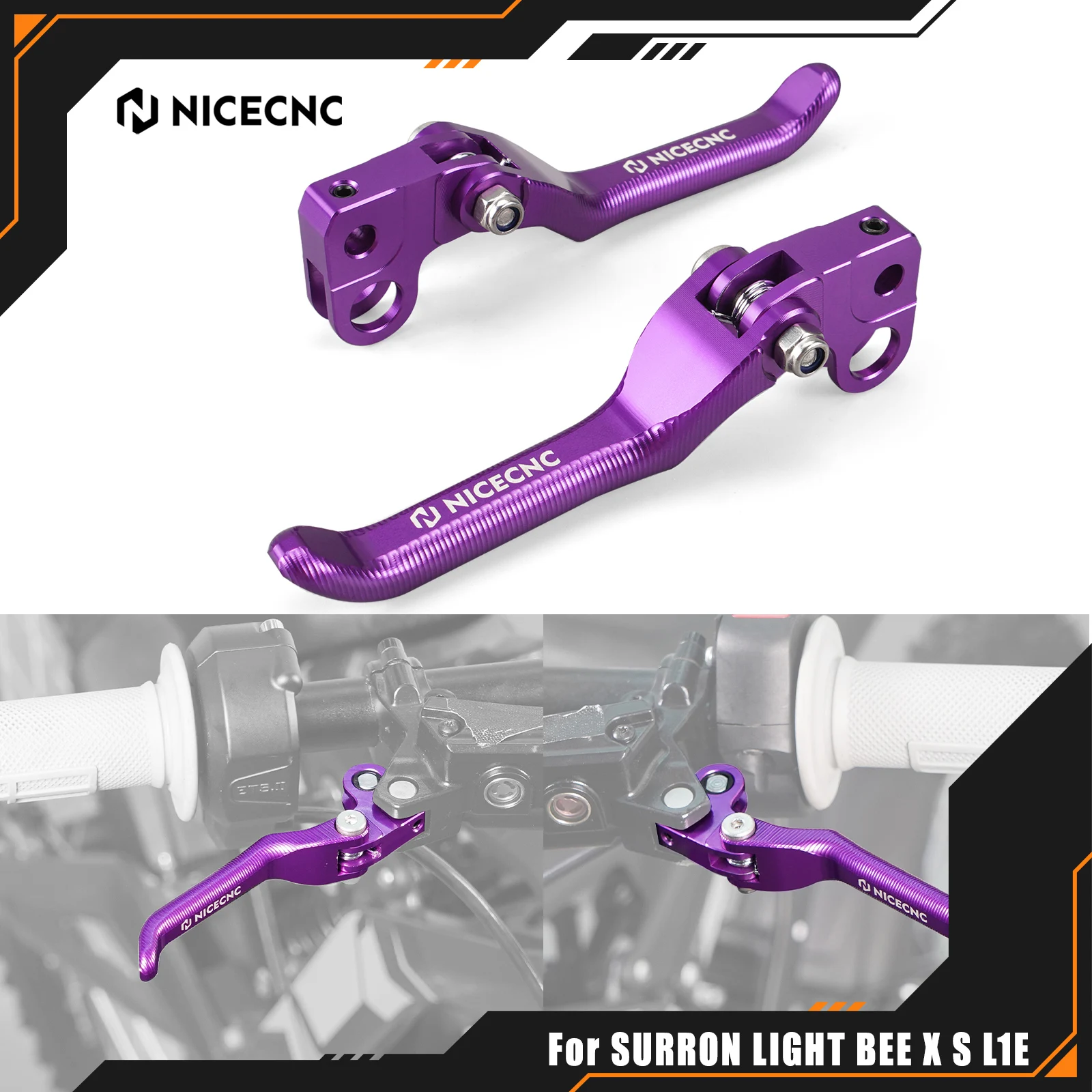 

NICECNC For Surron Light Bee X For Sur-Ron Light Bee S L1E For Segway X160 260 Folding Front Rear Brake Lever Electric Dirt Bike