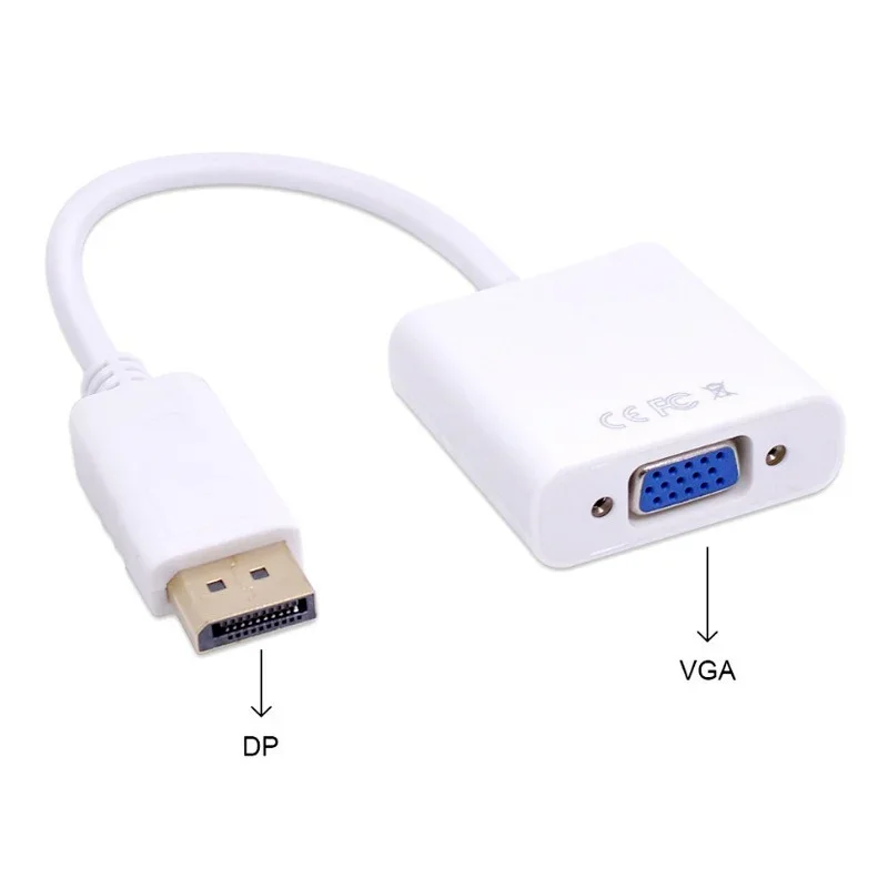 كابل محول ذكر إلى أنثى ، منفذ عرض DisplayPort ، محول DP إلى VGA ، كمبيوتر شخصي ، كمبيوتر محمول ، تلفزيون عالي الكثافة ، شاشة ، جهاز عرض