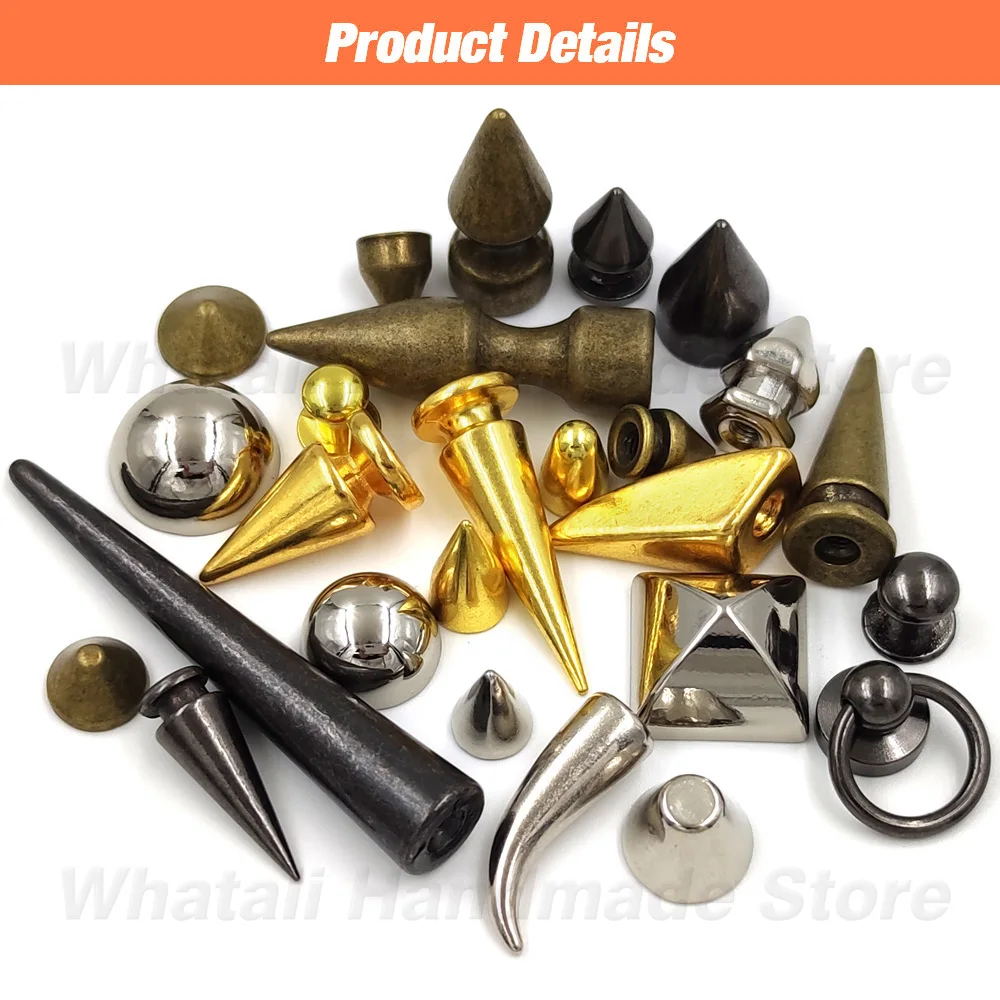 Bullet Spikes Rivets For Leather Punk Studs and Punk Cool Spikes For Clothes Thorns Patch DIY Crafts Leather 5pcs-50pcs/Sets