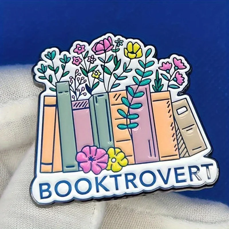 Значки «BOOKTROVERT» с буквами для чтения, цветочные значки, шпильки, аксессуары для фотографий, подарок