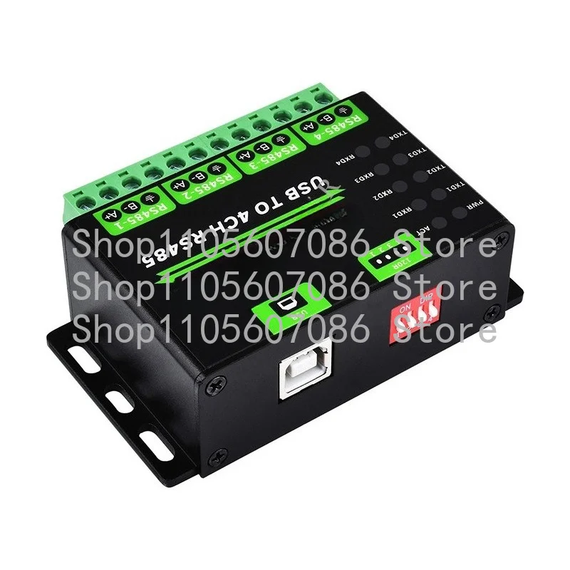 Industrial-grade Rail-type Universal Serial Port Module USB To 4-way RS485 Converter, Multi-system Compatibility