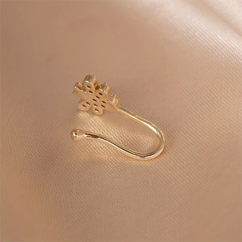 1-piece cute little bee zircon non perforated nose ring made of brass material suitable for daily banquet wear view 2