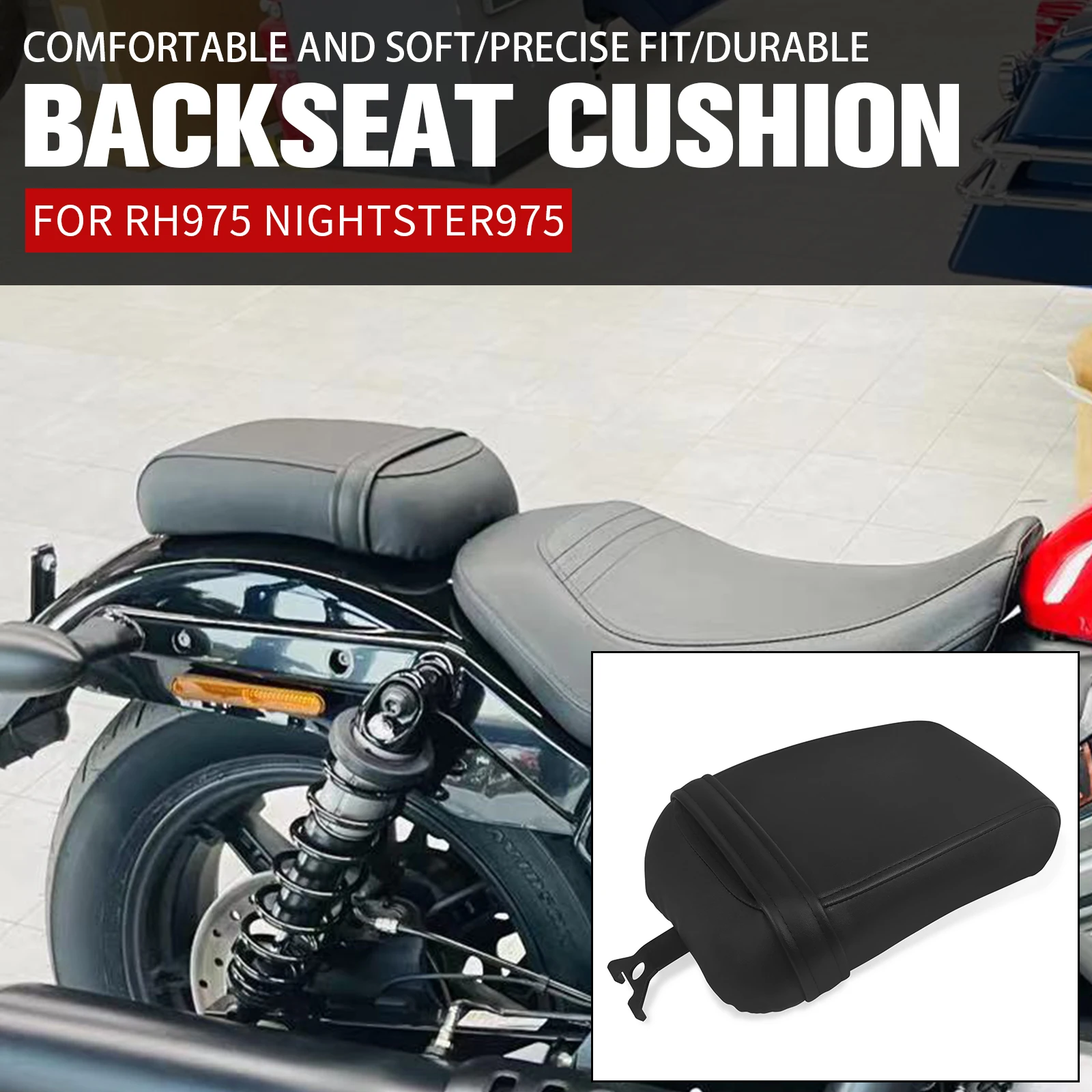 

Rear Fender Passenger Seat Cushion Compatible Wth Harley Nightster 975 RH 975 RH975 2022 2023 Back Seat Pad Soft Leather