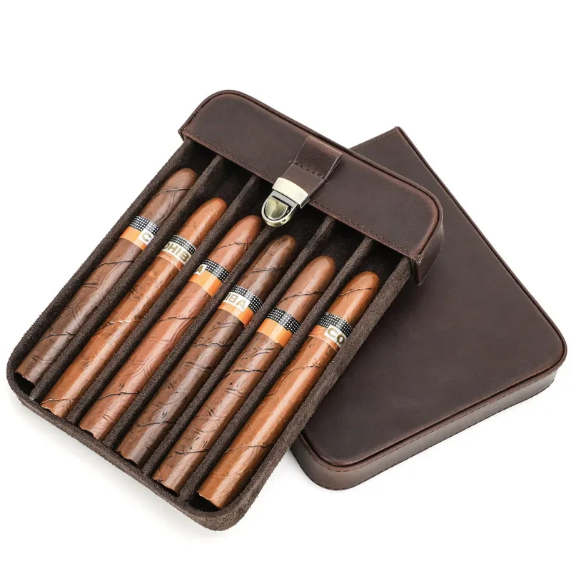 

Cigar Case Storage 4 Cigars Box Humidor Cedar Wood Cigar Humidor Box Travel Holder Accessories Cool Gadgets Cigarette Storage