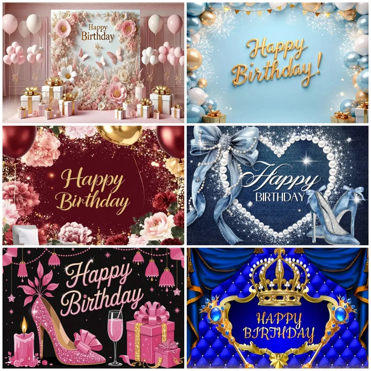 

Gold Glitter Balloon Birthday Theme Party Background Decoration Supplies Colorful Gift Anniversary Day Photography Backdrop Prop