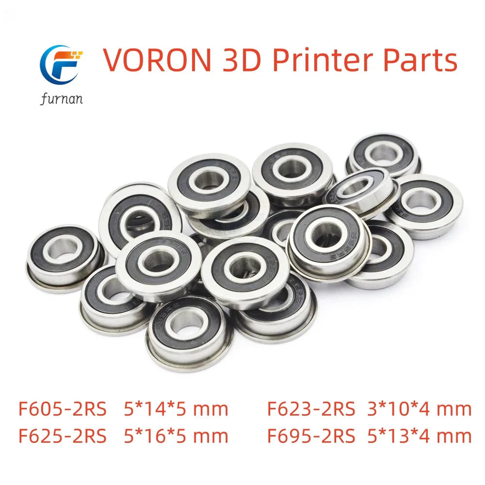 F605-2RS F623-2RS F625-2RS F695-2RS Bearing Flanged Miniature Deep Groove Ball Bearings for VORON 3D Printer