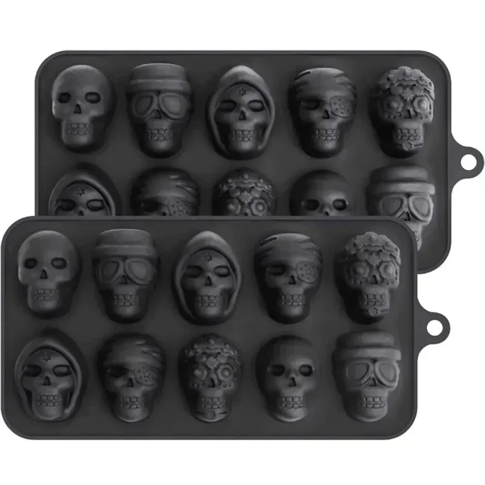 Skull Ice Cube Mold 10-Grid Skull Ice Mold for Halloween Kitchen Tools Reusable Making Accessory for Chocolate Ice Cream And image 3
